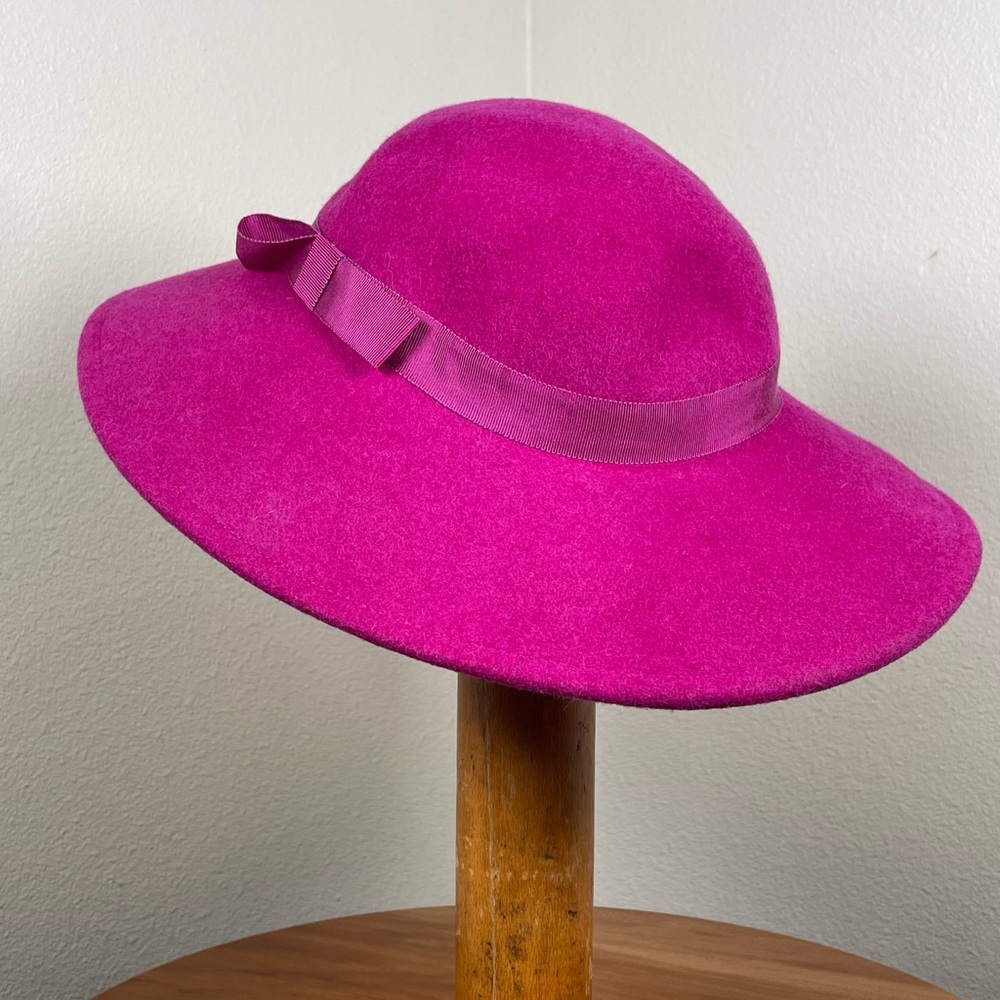 Vtg Sonni San Francisco Lancaster Felted Wool Kentucky Derby Cap Hat Pink